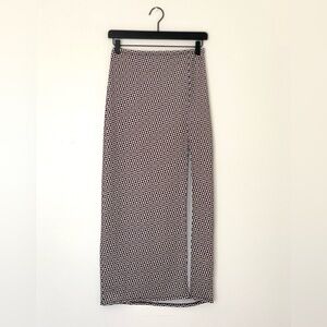 Patterned Black, White, burgundy Women's Skirt